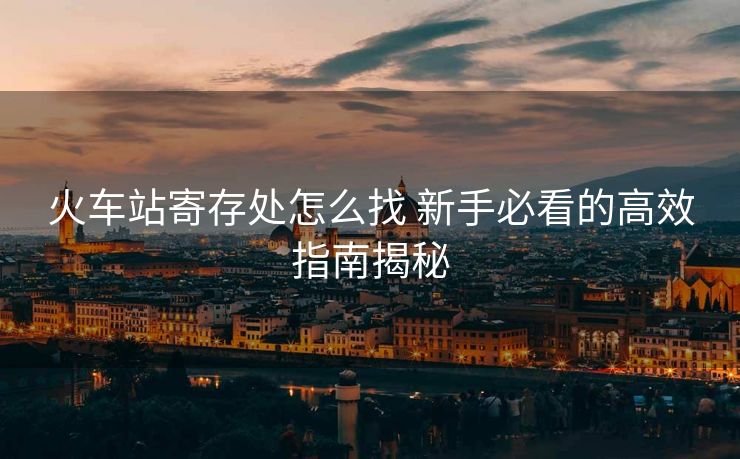 火車站寄存處怎么找 新手必看的高效指南揭秘