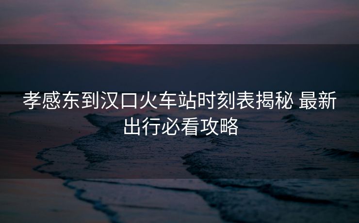 孝感東到漢口火車站時(shí)刻表揭秘 最新出行必看攻略