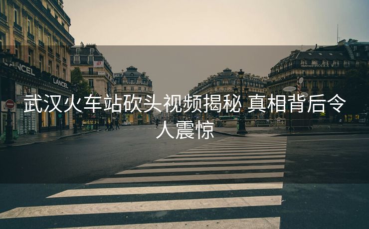 武漢火車站砍頭視頻揭秘 真相背后令人震驚