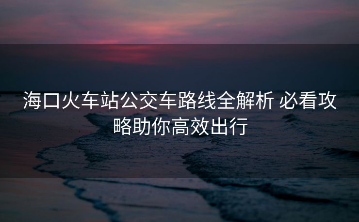 海口火車站公交車路線全解析 必看攻略助你高效出行