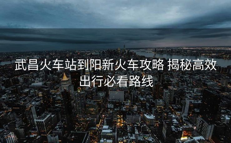 武昌火車站到陽新火車攻略 揭秘高效出行必看路線