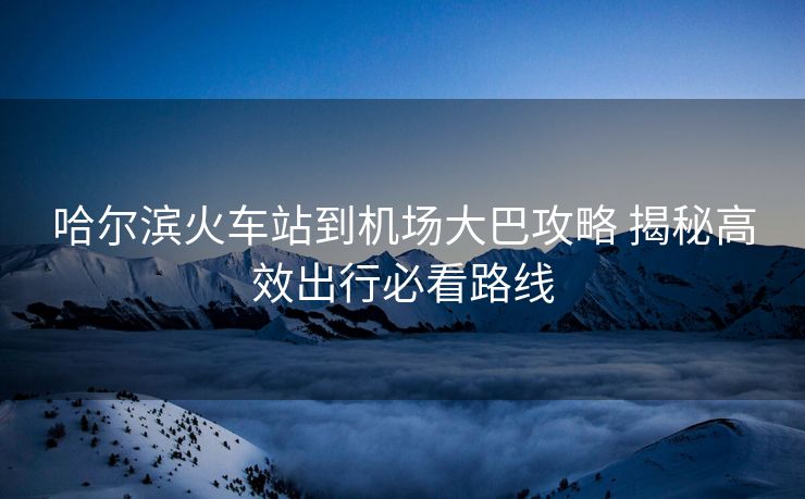 哈爾濱火車站到機(jī)場大巴攻略 揭秘高效出行必看路線
