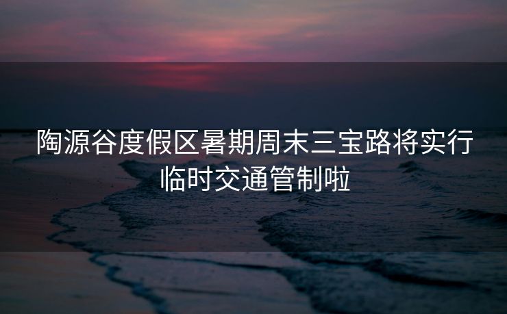 陶源谷度假區(qū)暑期周末三寶路將實(shí)行臨時交通管制啦