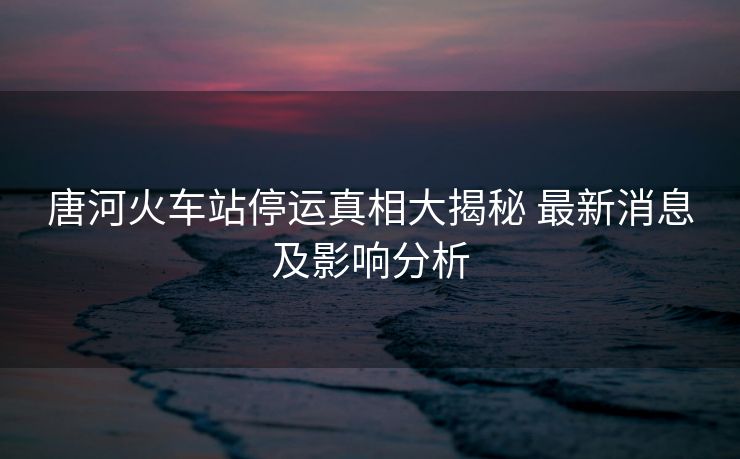 唐河火車站停運(yùn)真相大揭秘 最新消息及影響分析