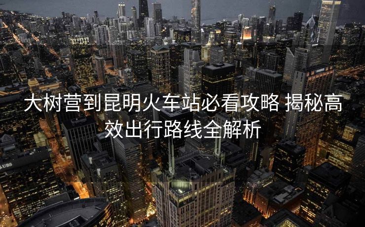 大樹營到昆明火車站必看攻略 揭秘高效出行路線全解析
