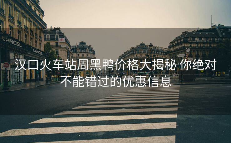 漢口火車站周黑鴨價格大揭秘 你絕對不能錯過的優(yōu)惠信息