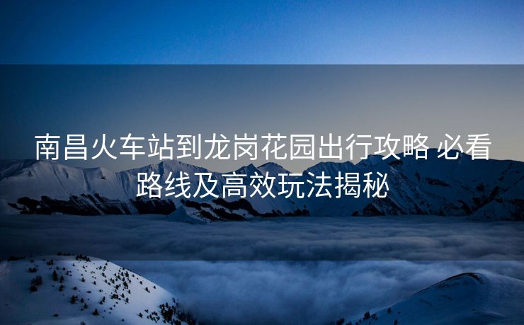 南昌火車站到龍崗花園出行攻略 必看路線及高效玩法揭秘