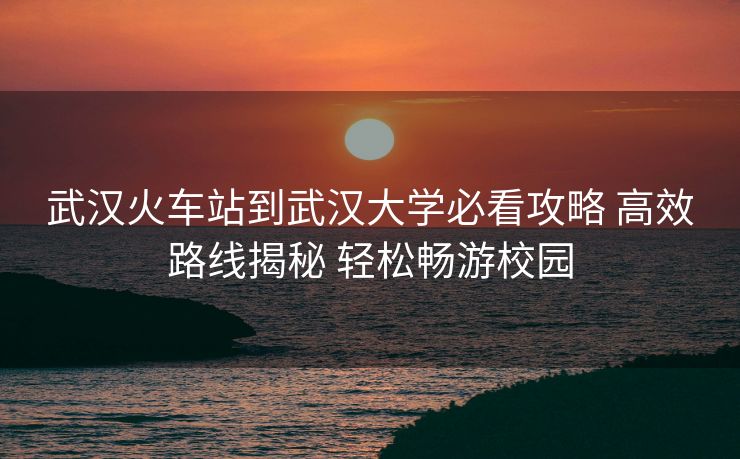 武漢火車站到武漢大學必看攻略 高效路線揭秘 輕松暢游校園