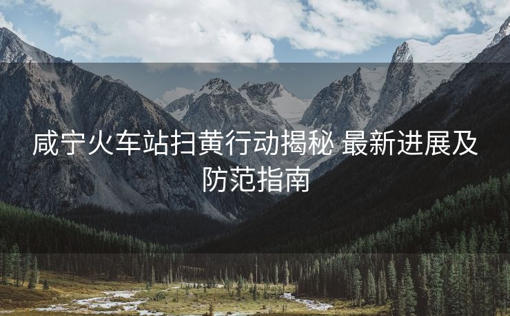 咸寧火車站掃黃行動(dòng)揭秘 最新進(jìn)展及防范指南